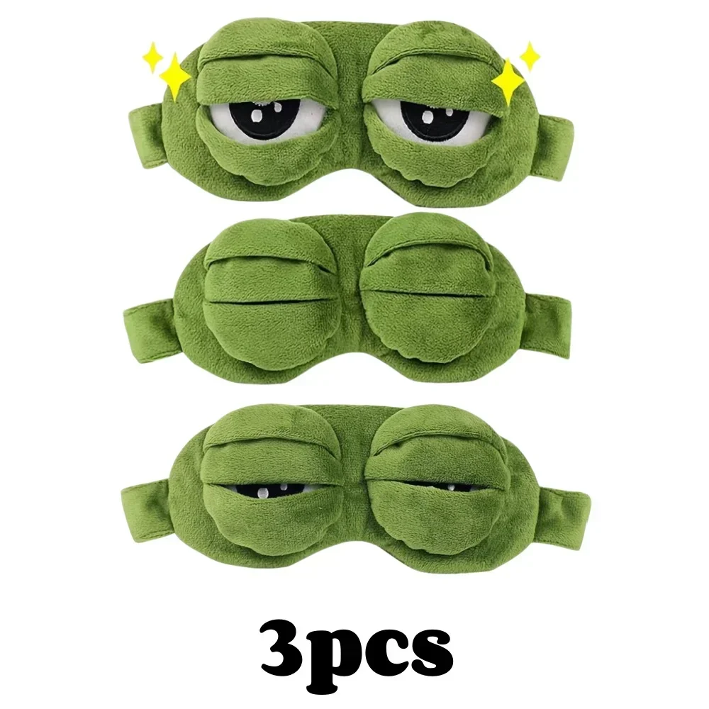 3D Frosch Schlaf Maske Natürliche Schlaf Eyeshade Frauen Männer Kreative Cartoon Weiche Tragbare Augenbinde Reise Büro Augenklappe – Detail 5