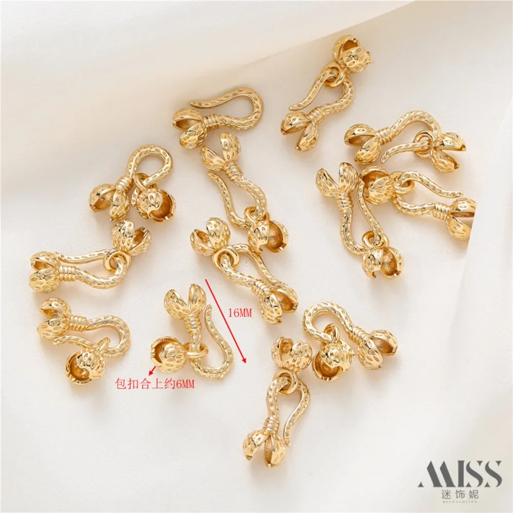 14K Gold-wrapped Seiko Buckle Inlaid with Zircon Buckle Double-hole Watermelon Connection Buckle DIY Butterfly Universal Buckle