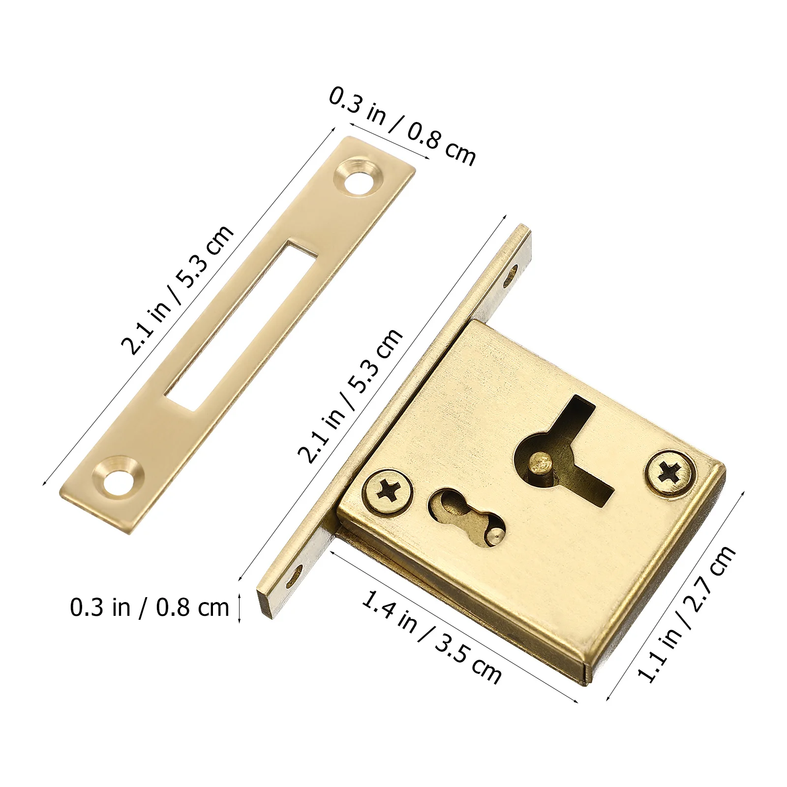 

Copper Cabinet Lock Durable Anti-Theft Drawer Lock for Furniture Mailbox Display Showcase Vintage Retro Keyway Security