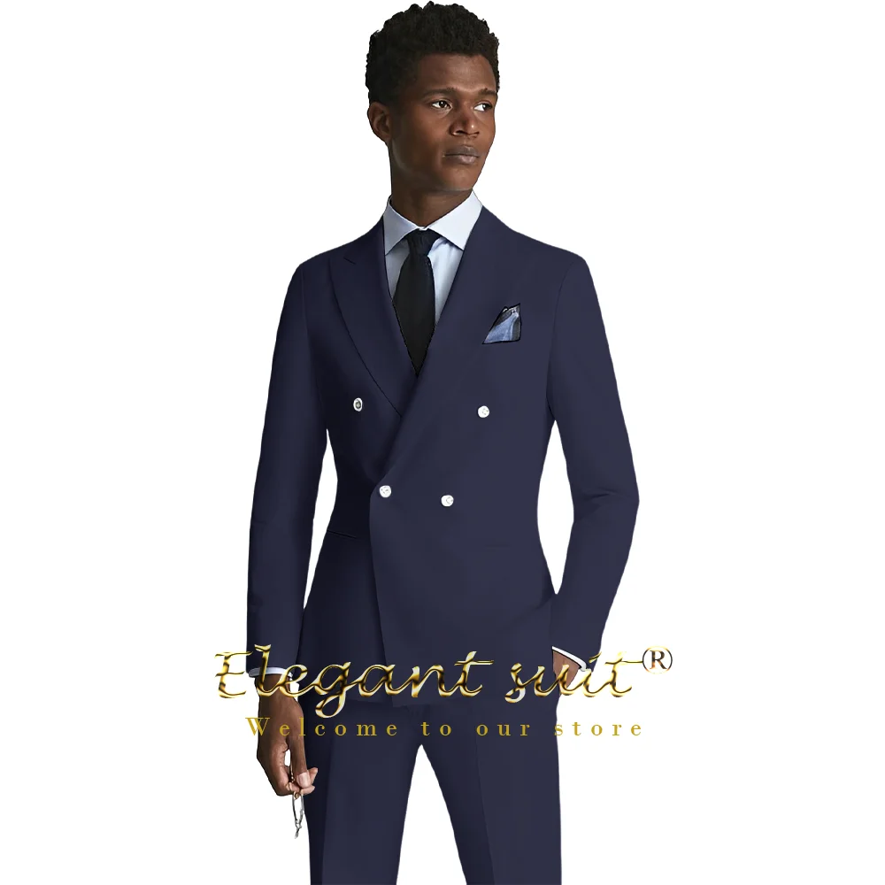 

Men's 2-piece double-breasted suit (pointed collar jacket + trousers) custom-made suit for formal occasions and special events