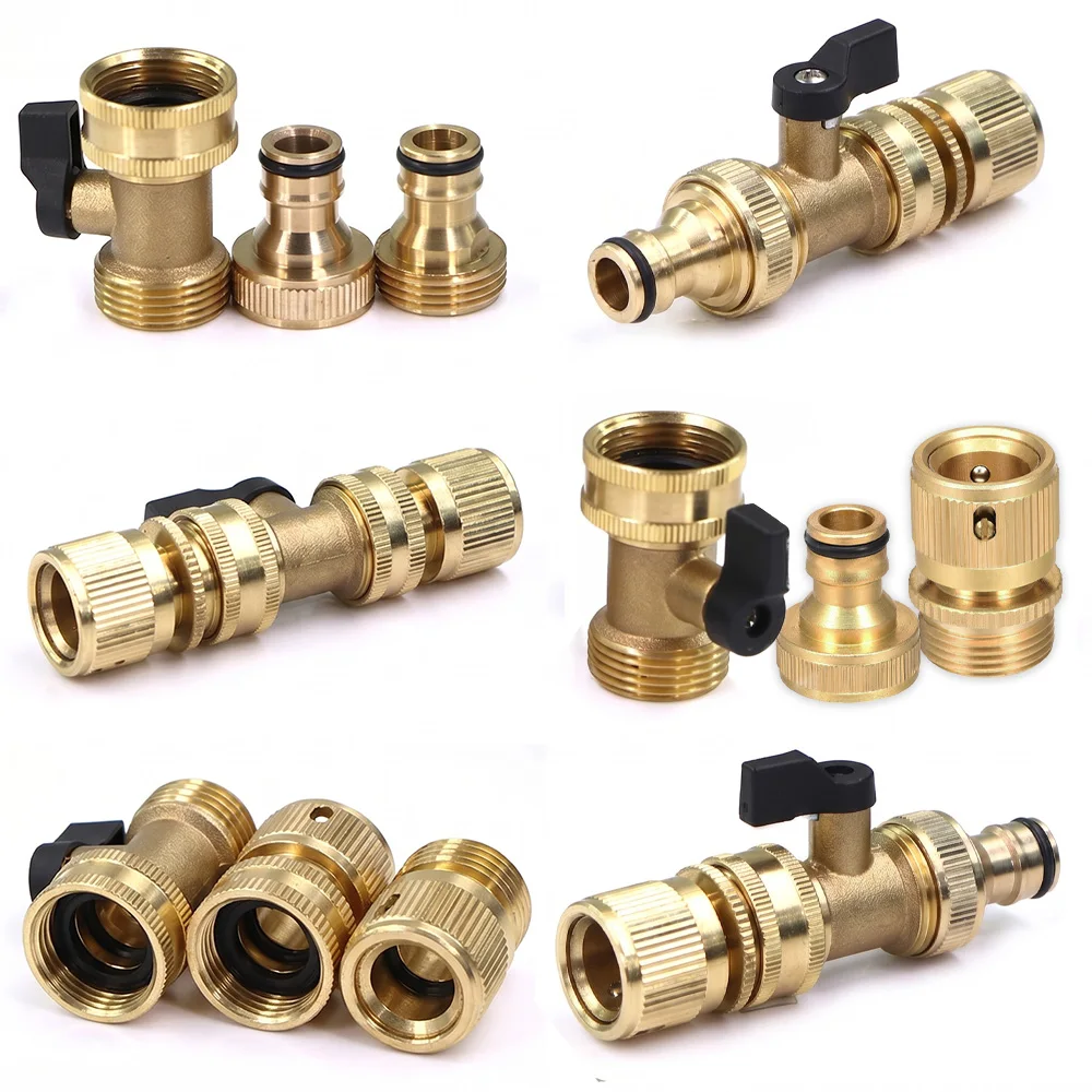 3/4 Zoll Messing-Kugelventil-Schlauchadapter 16mm Schnellkupplung für Bewässerungsschläuche, Verlängerung, Absperrventil, Gartenbewässerungsarmatur – Detail 6