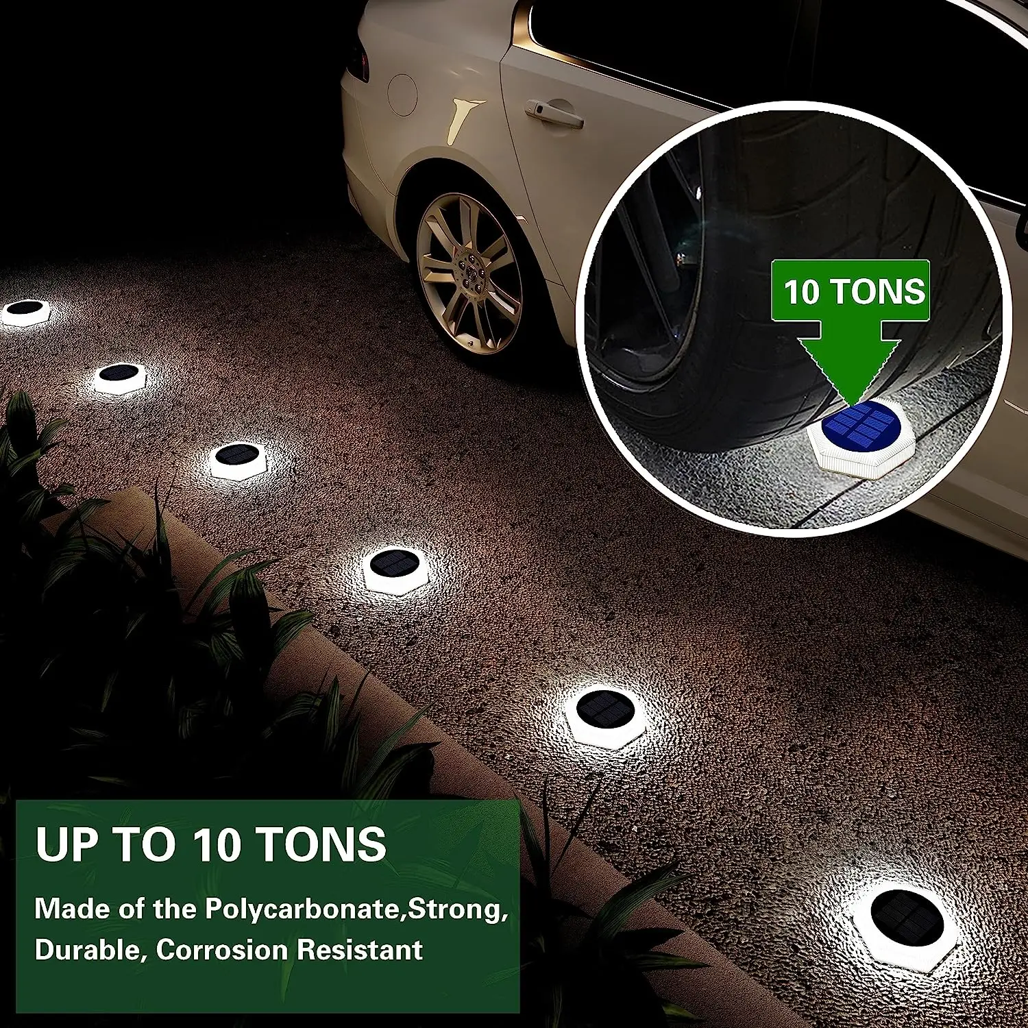 IP68 Waterproof SMD2835 LED Solar Step Light 30Pcs Auto ON OFF Outdoor Dock Fence Path Ground Landscape