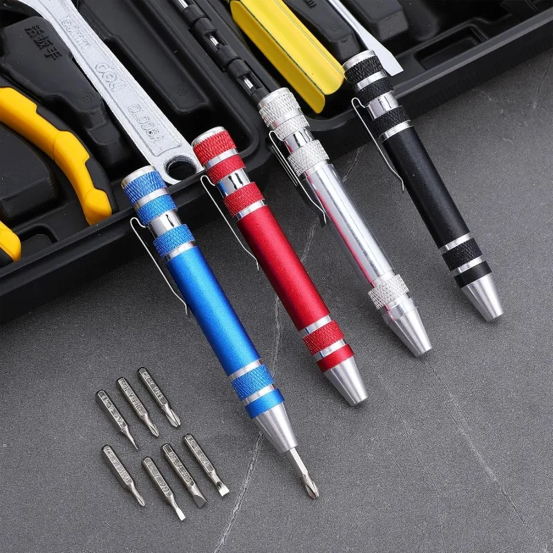 

Отвертка 8-в-1 Многофункциональный набор ручек Мини-многофункциональная отвертка Ручка Прецизионная функция Крестовая отвертка с плоской головкой