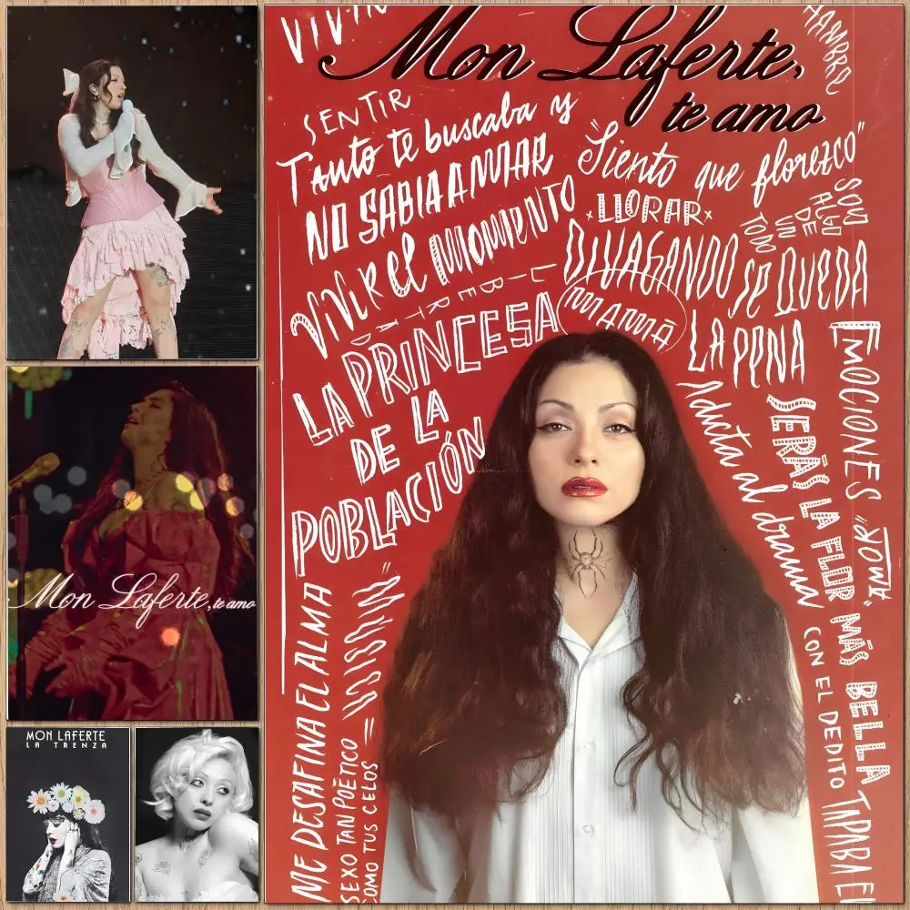 Popular póster de artista M-Mon Laferte HD, arte de pared autoadhesivo impermeable, aplicación multiescena