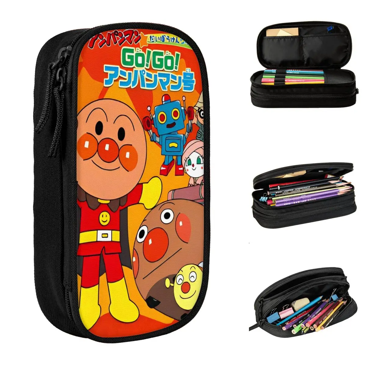 

Anpanman Cartoon Pencil Case Girls Boys Kawaii Pencil Pouch Custom DIY School Pencil Cases Supplies Gift