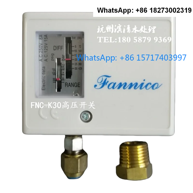 

Fannico pressure switch FNC-K30 pressure controller 5-30bar range pure water high pressure controller