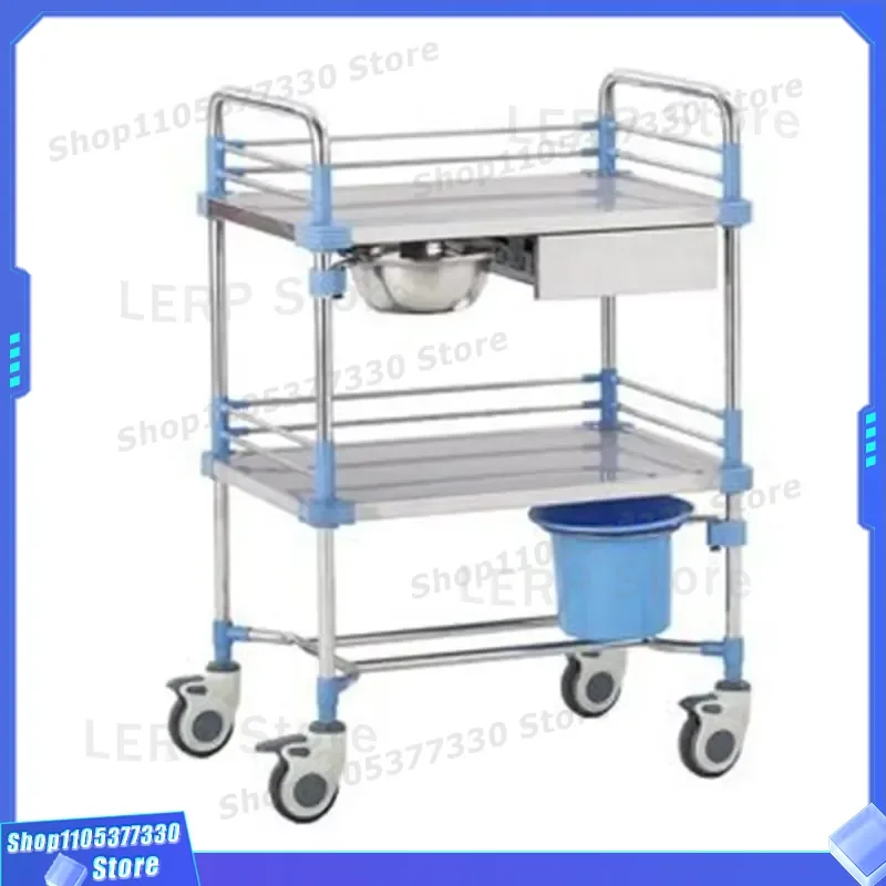 Stainless Steel Hospital Treatment Trolley Medical Hand Care Cart High Quality Nursing Utility Stand for Clinic Ward