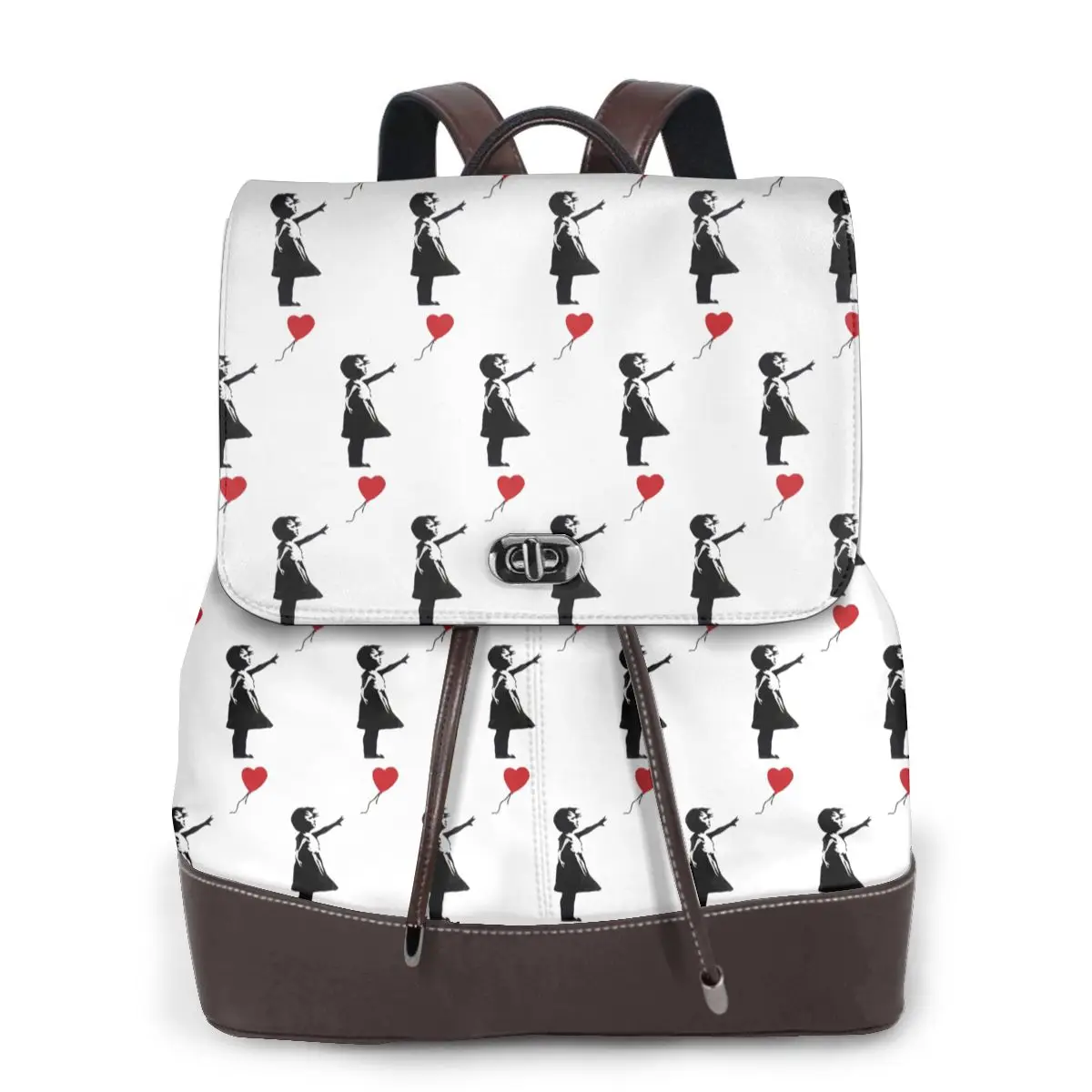 Banksy - Girl With Balloon Bookbag School Student Bags Hiking Travel Daypack for Women Fashion Derma Backpack