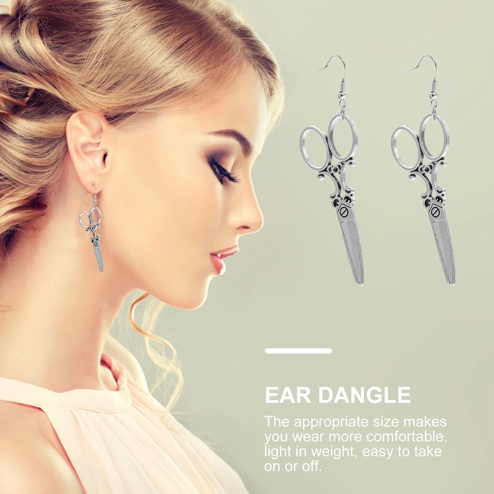 1 زوج الإبداعية مقص أقراط مضحك النساء سبيكة الأذن قطرات مجوهرات الأزياء الأنيقة هدية فريدة لحفلة عيد ميلاد عادية #5