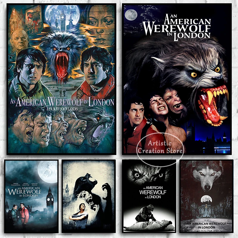 An American Werewolf In London Posters Classic Horror Movie Prints Canvas Painting Wall Art Pictures Bedroom Cinema Home Decor