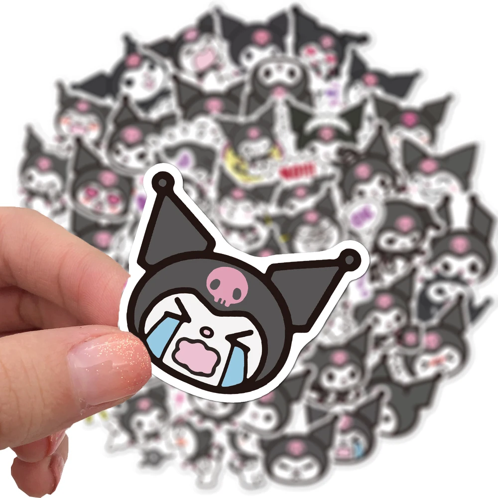 10/50/100PCS Sanrio Kuromi Stickers Cartoon Cute Graffiti Decals Kids Toy Gift DIY Phone Bike Guitar Notebook Fridge Skateboard