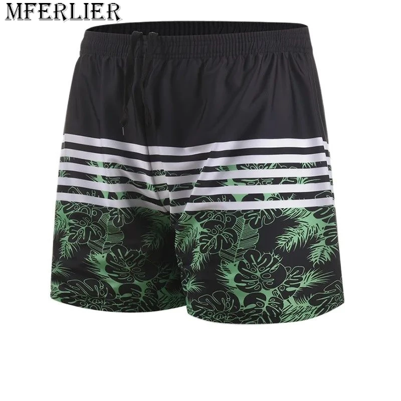 summer men board shorts beach shorts floral striped plus size 4XL quick dry swimming trunks Hawaii shorts breathable elastic