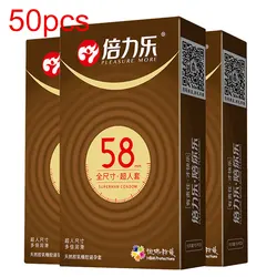 50pcs 58mm Extra Large XL Size Condoms for Men Big Penis Lubricated Ultra-Thin Latex Condom Sex Product Couples Contraception