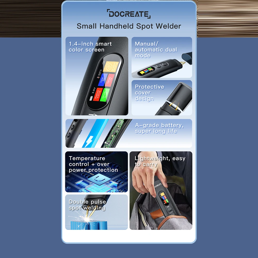 طقم لحام البقعة الرقمية السوداء مع شاشة LCD وضع مزدوج لحزمة بطاريات 18650 أدوات لحام آلة لحام صغيرة #2