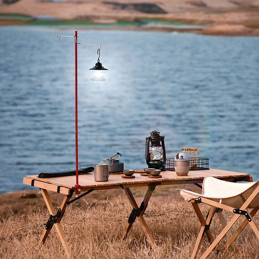 

Brackets Metal Light Pole Folding Stand Mini Camping Holding Tool Portable Lamp Red