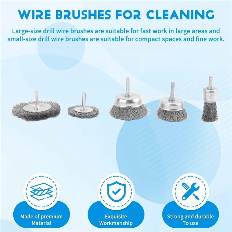 

AEE8-Wire Brush For Drill, Wire Wheel Brush Cup Set, Stripping And Drill Attachment