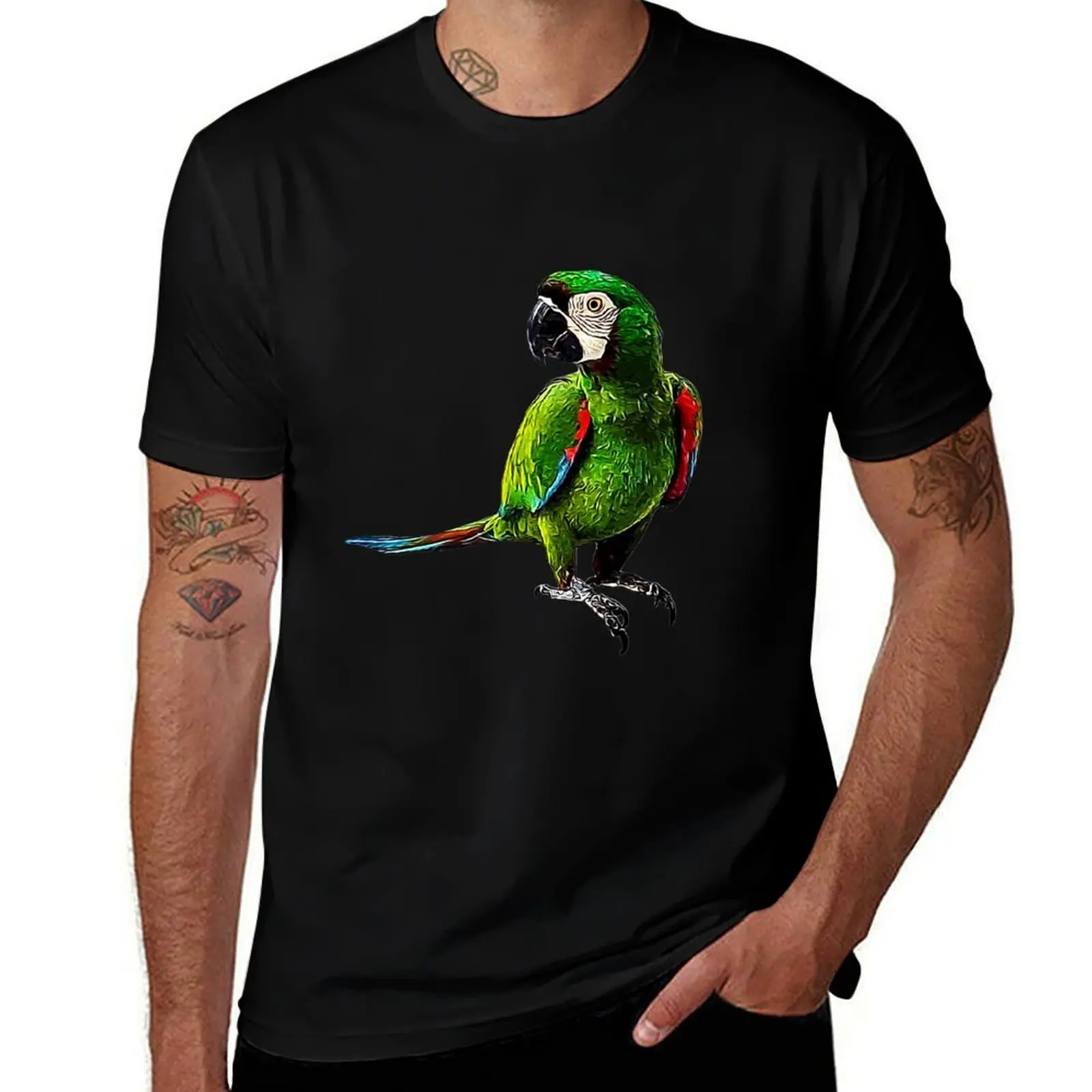 Severe Macaw - Beautiful Chestnut Fronted Macaw Parrot T-Shirt Anti-Perspiration Workout Top T-Shirt