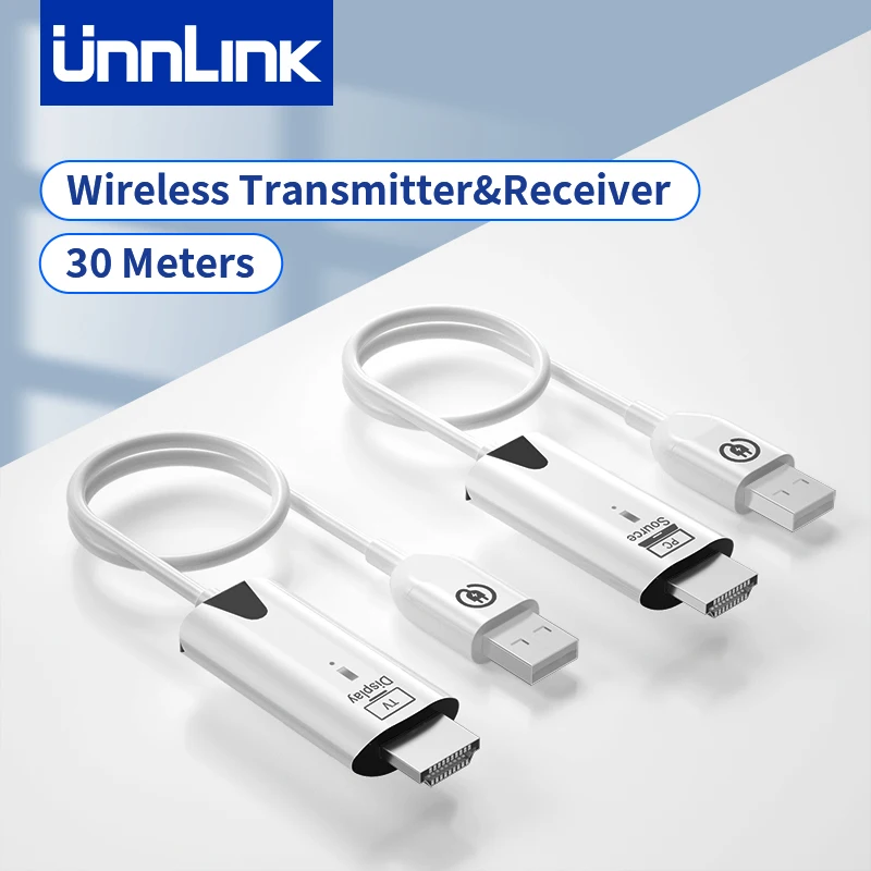 Unnlink-دونجل تلفزيون لاسلكي ، كمبيوتر محمول إلى HDMI ، مستقبل إرسال لنوافذ Mac ، P ، 60Hz ، 30m