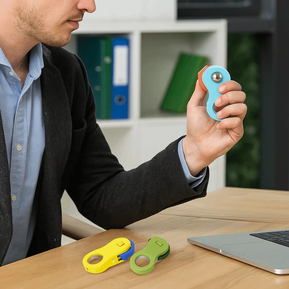 Hand Exerciser Gyro Rotating Puzzle Game Fidget Spinner Finger Tip Cube Handle Rotary Interesting Fidget Roller Gyroscope