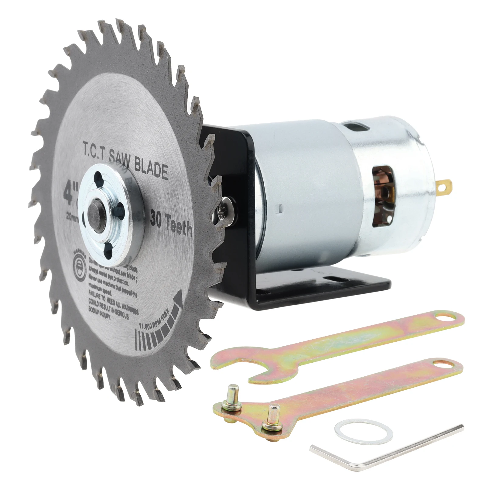 RS775 Motor Kit 12/ 24V DC Motor DIY Table Saw Kit for Woodworking with Circular Saw Blade, Mounting Bracket, DIY Table Saw Kit