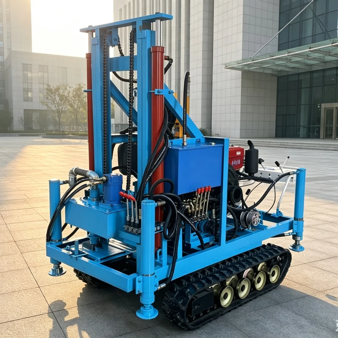 Customized 25 HP Crawler Water Well Drilling Rig, Small Diesel Drilling Equipment Supporting Multiple Drill Pipe Specifications