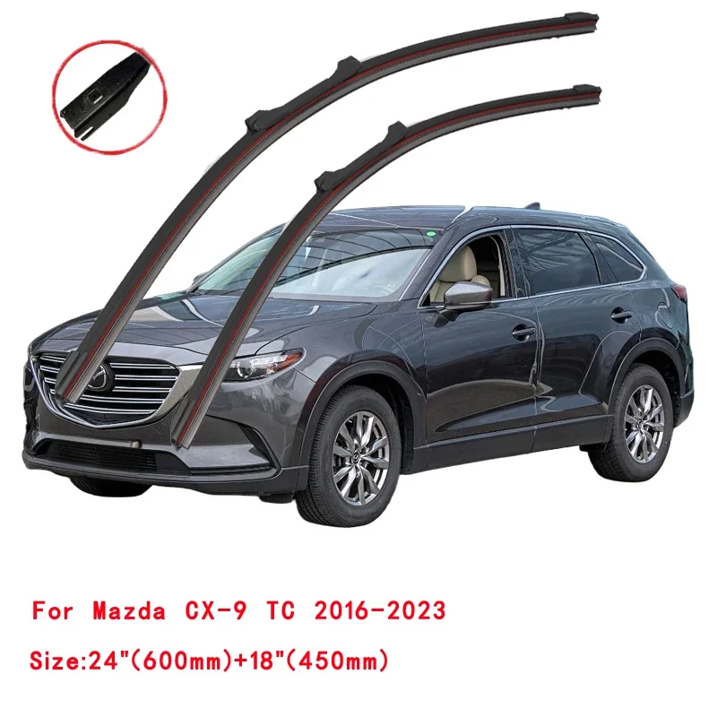 For Mazda CX-9 TC SUV 2.5 AWD 2016 2017 2018 2019 2020 2021 2022 2023 Car Accessories Window Winter Double Rubber Wiper Blades