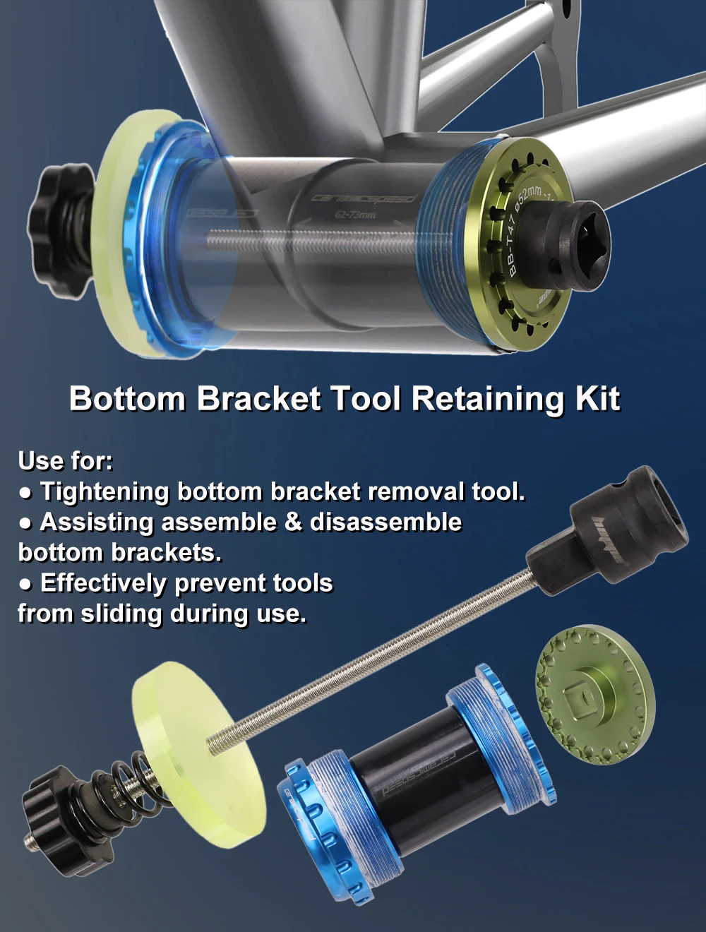 Fahrrad Tretlager Werkzeug Halte Kit Tretlager Anziehen Rutschfeste Werkzeug Kit BB Installation Removal Tool Halte Kit – Detail 4