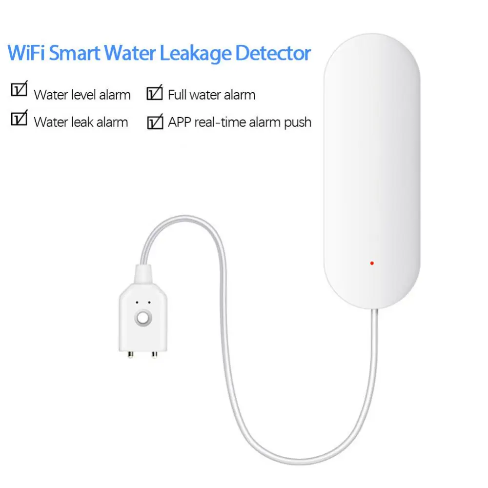 Tuya WiFi Smart Water Level Sensor Flood Leakage Alarm APP Real-time Query Control Smart Home Security Protection Via Smart Life