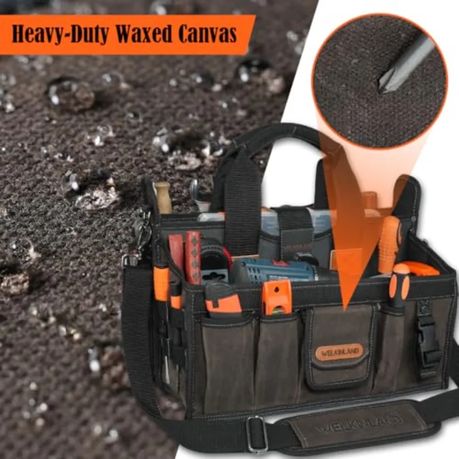 20 جيوب أداة كهربائي حمل 16 بوصة واسعة مفتوحة العلوي مشمع قماش أدوات كهربائية حقيبة الثقيلة HVAC التكنولوجيا أداة B #3