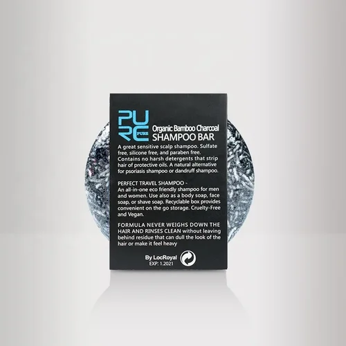 Imagen 2 del producto PURC Barra de Champú Artesanal de Carbón de Bambú, Jabón Natural con Aceites Esenciales, Espuma Rica, Limpieza Profunda del Cuero Cabelludo, Anticaspa, Cuidado del Cabello