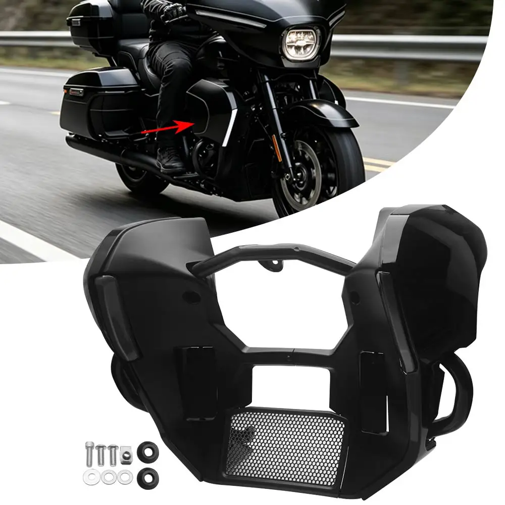 1 Set Black Fairing Lowers+Engine Guard +LED Lower Fairing Accent Lights Motorcycle For Harley Street Glide Limited FLHXL 2026