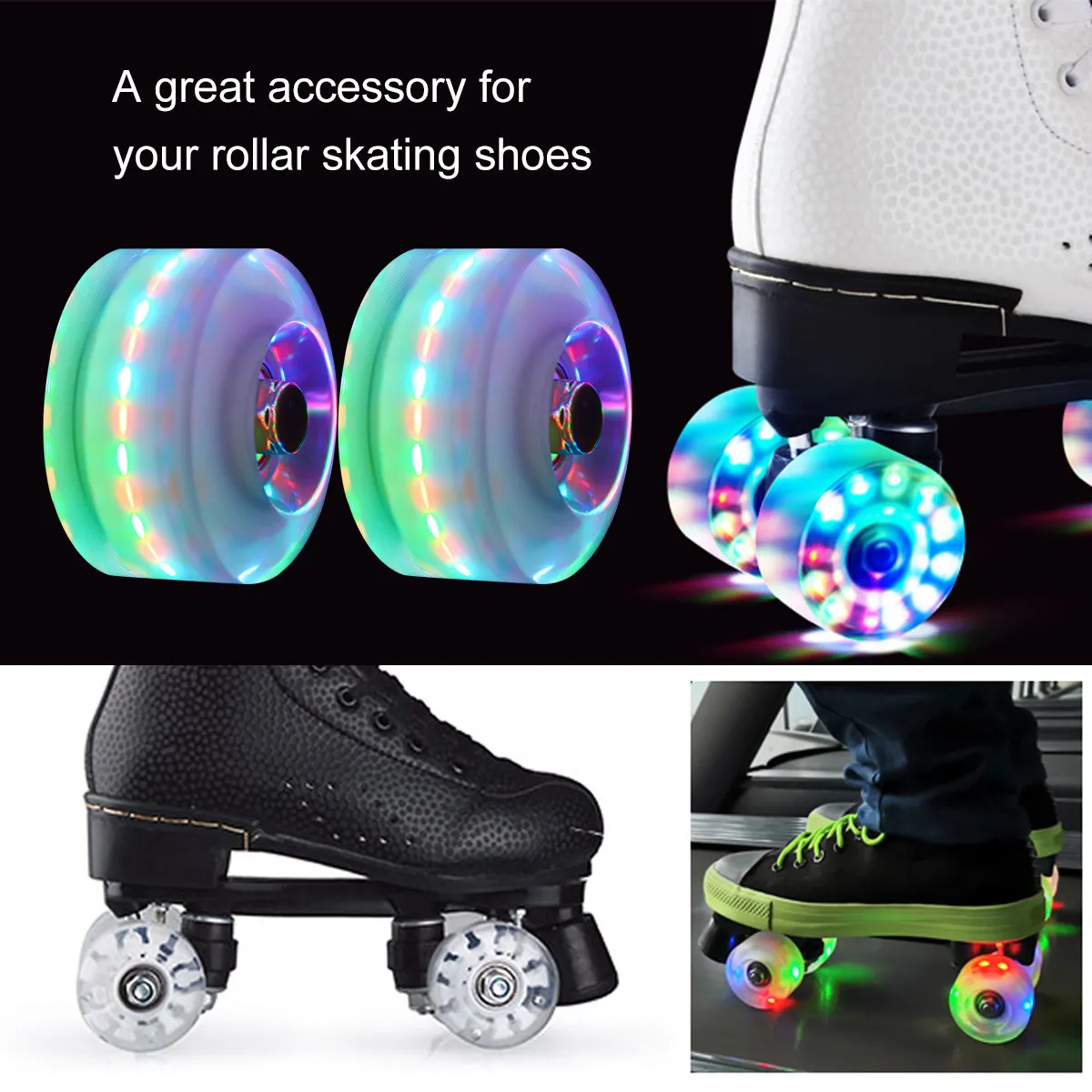 

Комплект из 2 колес для роликовых коньков, полиуретановые уличные колеса высокой твердости, аксессуары для замены колес для коньков