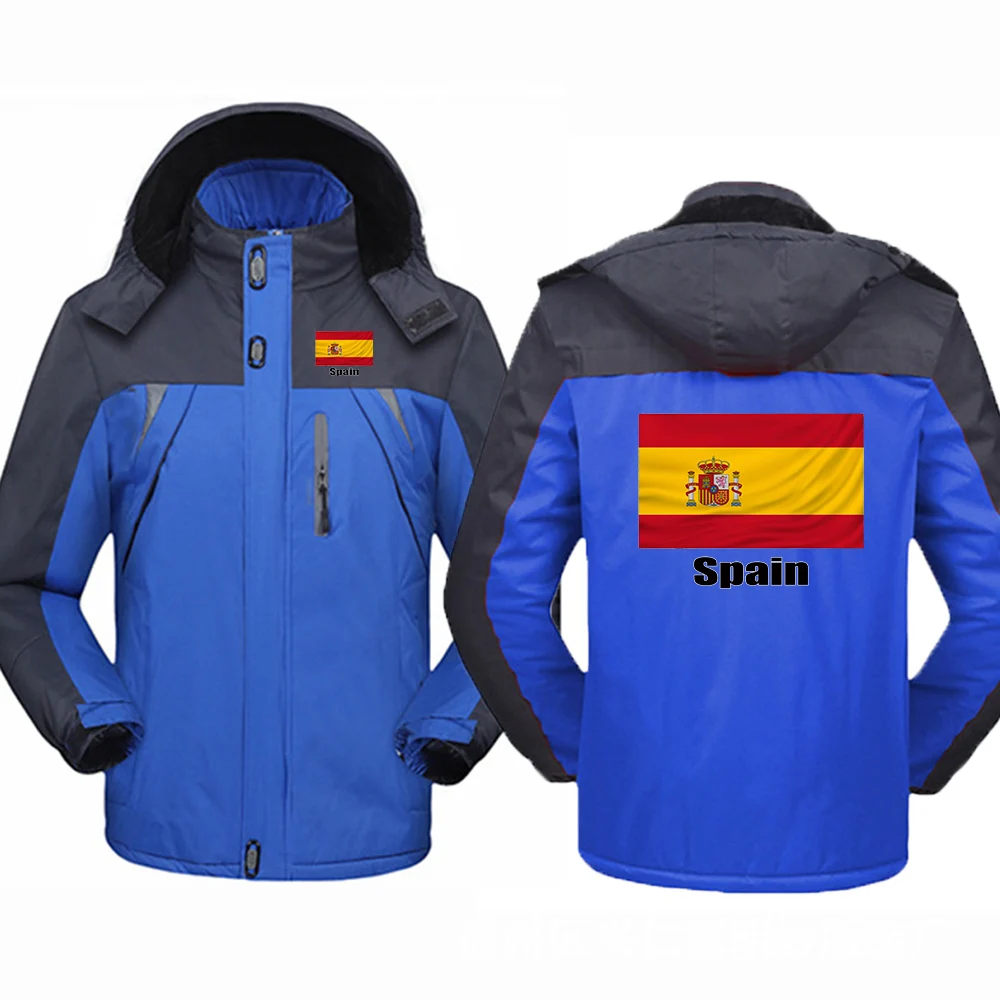 2026 Football Team Autumn And Winter Men's Spanish Flag Logo Print Winter Mountaineering Clothing Jacket Coat Hoodies view 4