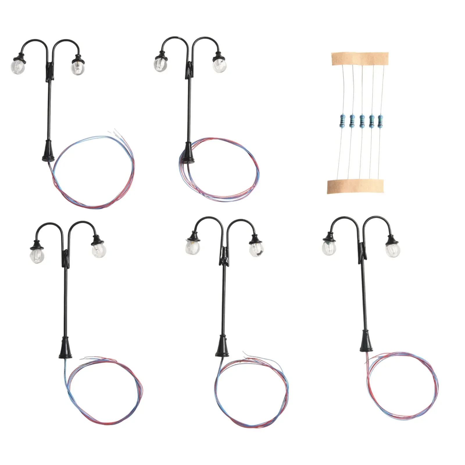 5Pcs 모델 LED 램프 게이지 H0 00 가벼운 가로등 철도 건물 레이아웃 3V 마당 모래 테이블 정원 장식 DIY 액세서리