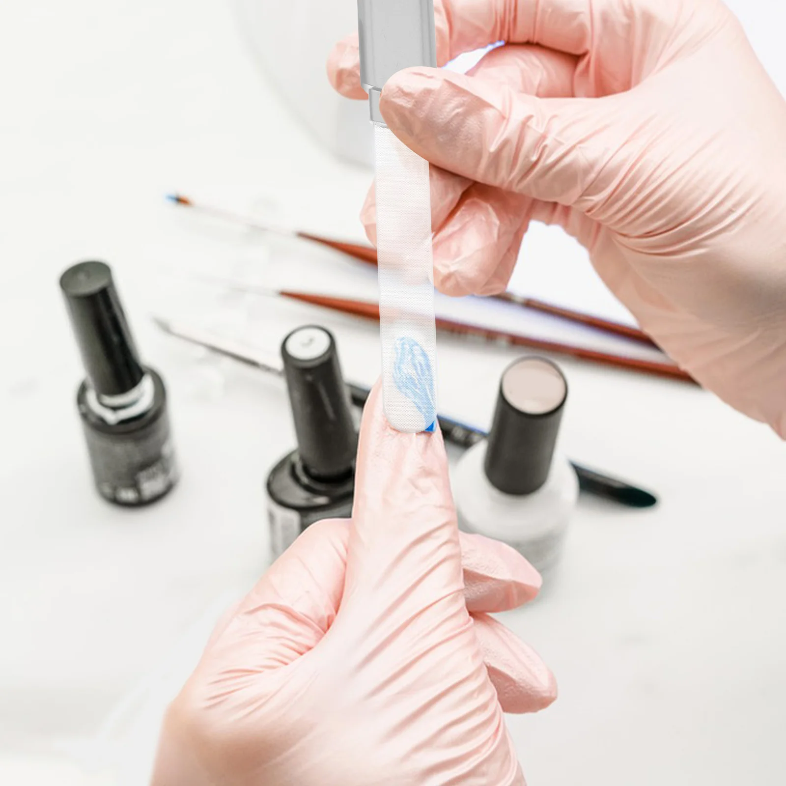 

Crystal Glass Nail File Durable Silver Grooming Double Sided Professional Manicure Tool Fingernail Buffer Shaper Long Lasting