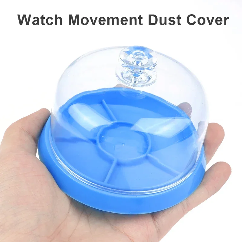 6 Schlitze Uhr Staub blatt Abdeckung mit Tablett Uhr Uhrwerk Teile halter Uhrmacher feuchtigkeit beständige Staubs chutz box Schutz