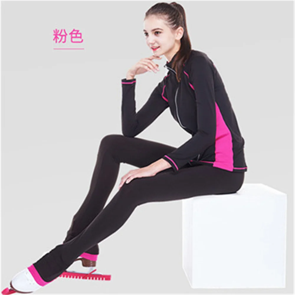 LIUHUO Eis Eiskunstlauf Fleece Jacke frauen Mädchen Trainingsanzug Kleidung Anzüge Rosa Sky Blue Dance Training Roller Sport Teens