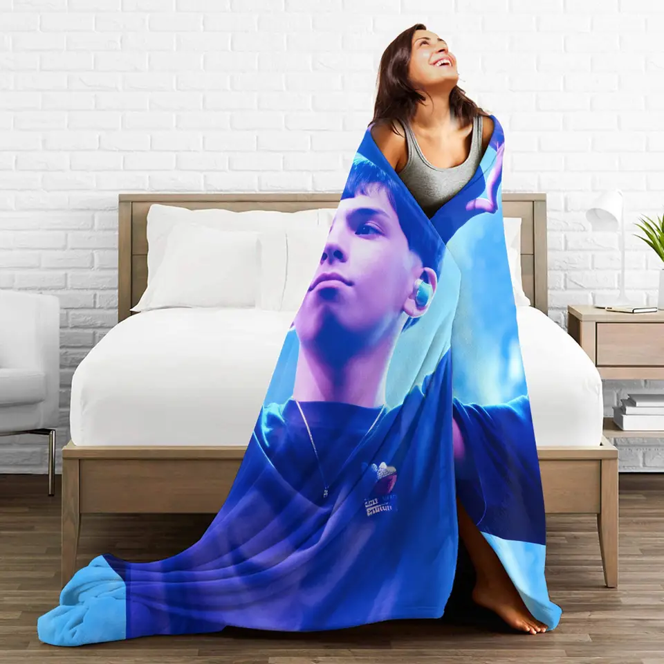 Manta suave y cálida de Milo J 111, para acampar, felpa, estampada, para cama y sofá, cubrecama de franela 4