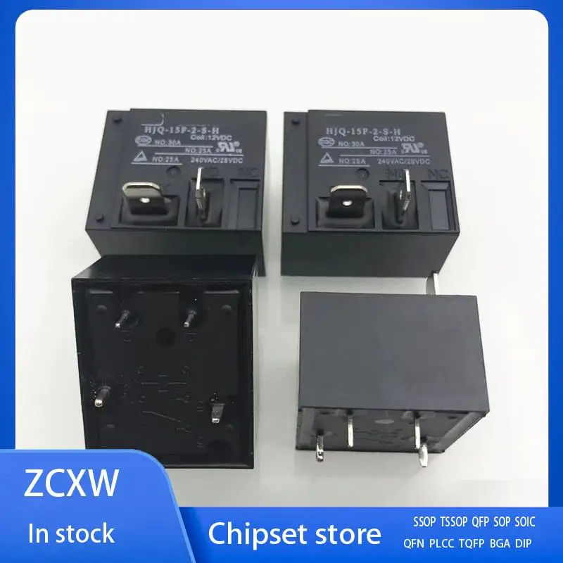 New  5Pcs/Lot   HJQ-15F-2-S-H-12VDC 4PIN   HJQ-15F-2-S-H  30A    Relay