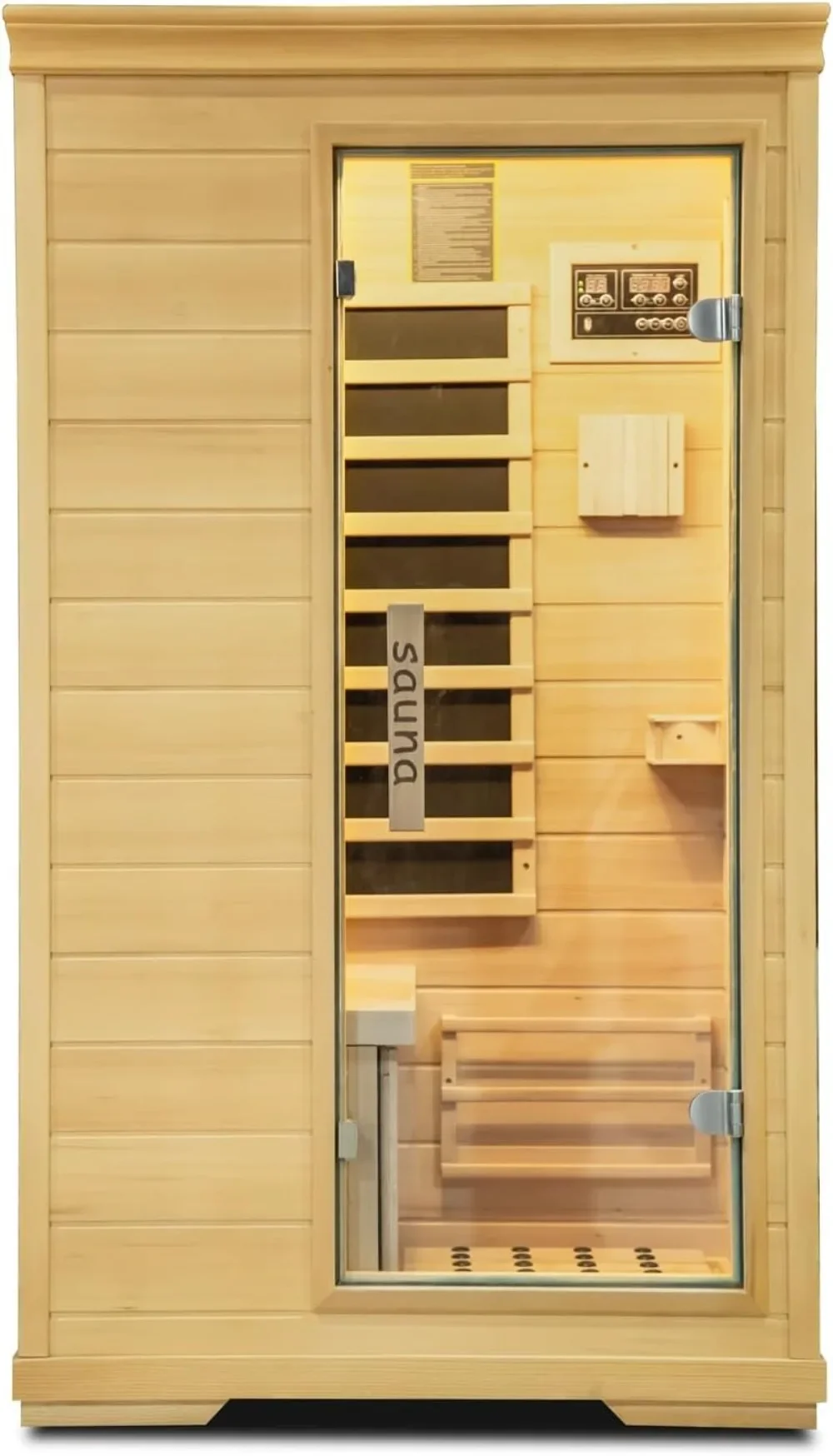 Sauna,Home Far Infrared Sauna Room,Indoor 1 Person Hemlock Wood Dry Sauna,1050W/110 Sauna Birthday Gift, Digital Controler