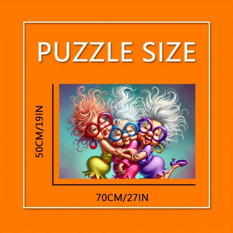 1000 قطعة من أحجية الصور المقطوعة - مشهد تعانق الأخوات الرائعة بألوان نابضة بالحياة، ديكور فني مستطيل محمول للبالغين، DIY GIF #5