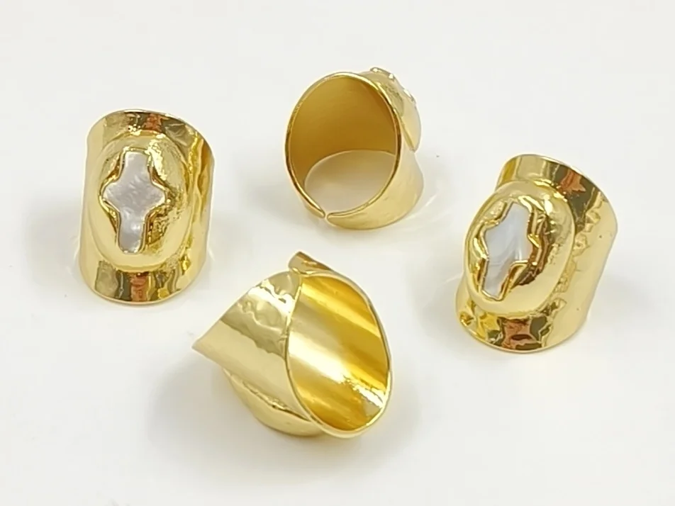 WT-MPR121 New Arrival Mother of Pearl Shell Retro Beautiful Ring With 18k Real Gold Plated For Women Daily Decoration