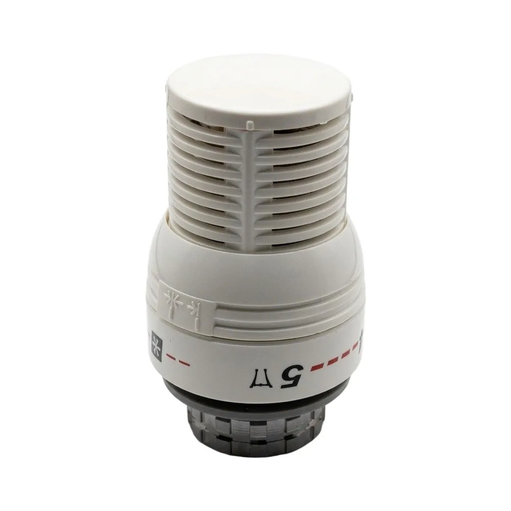 High Flow Thermostatic Valve M30x1.5 Valve White Radiator Thermostat Precise Temperature Sensing Metal And Plastic Build