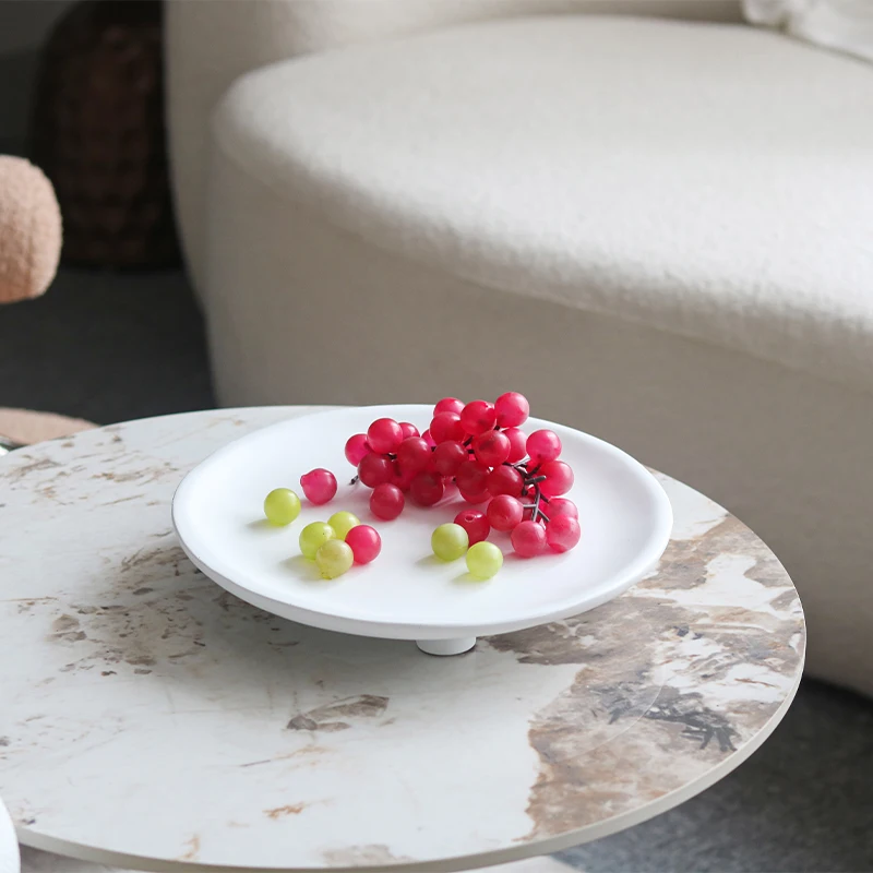 Minimalist Round Fruit Dessert Plate Art Coffee Table Living Room Ornaments Home Decoration Storage Tray