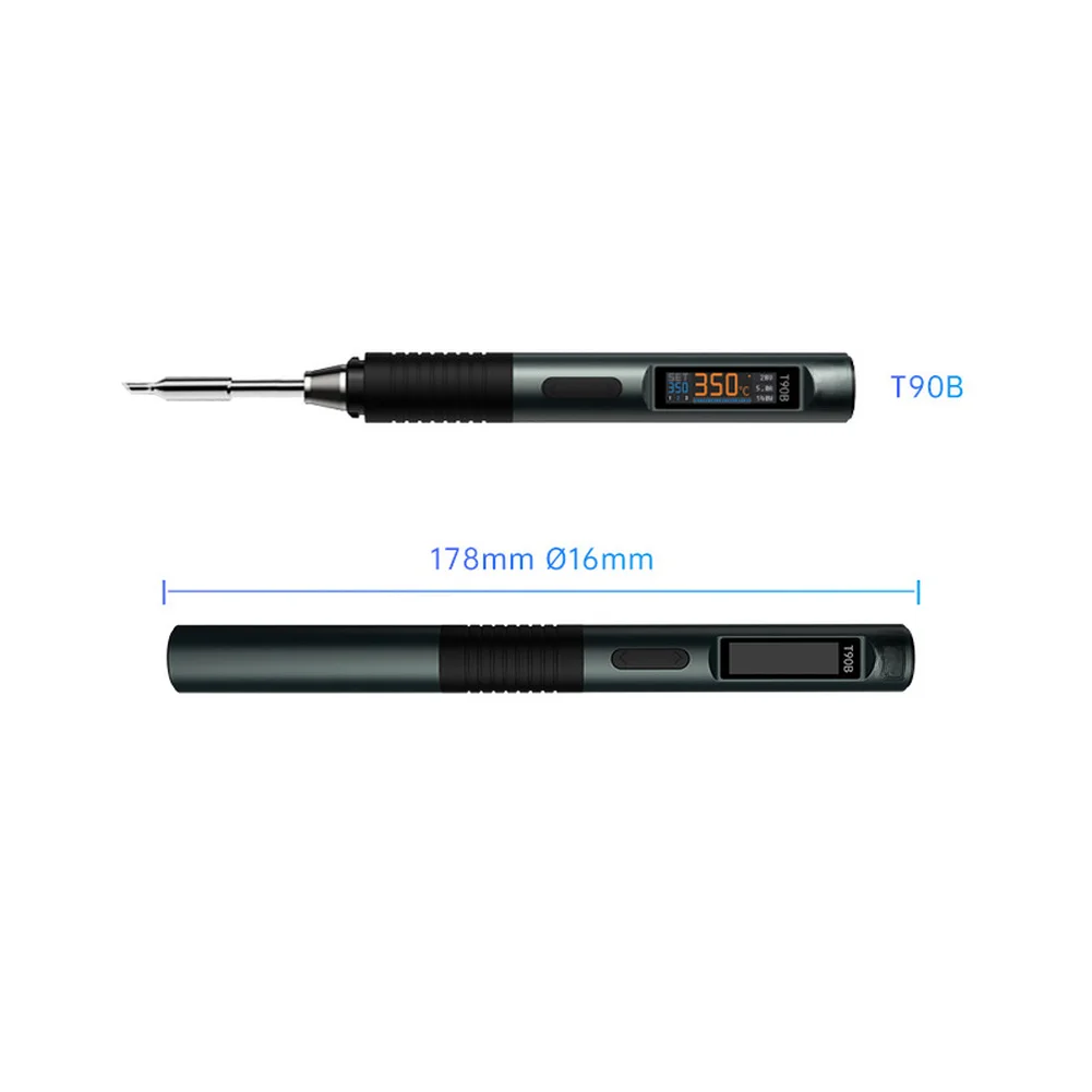 Intelligent Soldering Iron Tools T90 Soldering Iron Welding Tools IPS LCD Color Screen USB-C for pd3.1 Power CNC Machined Body