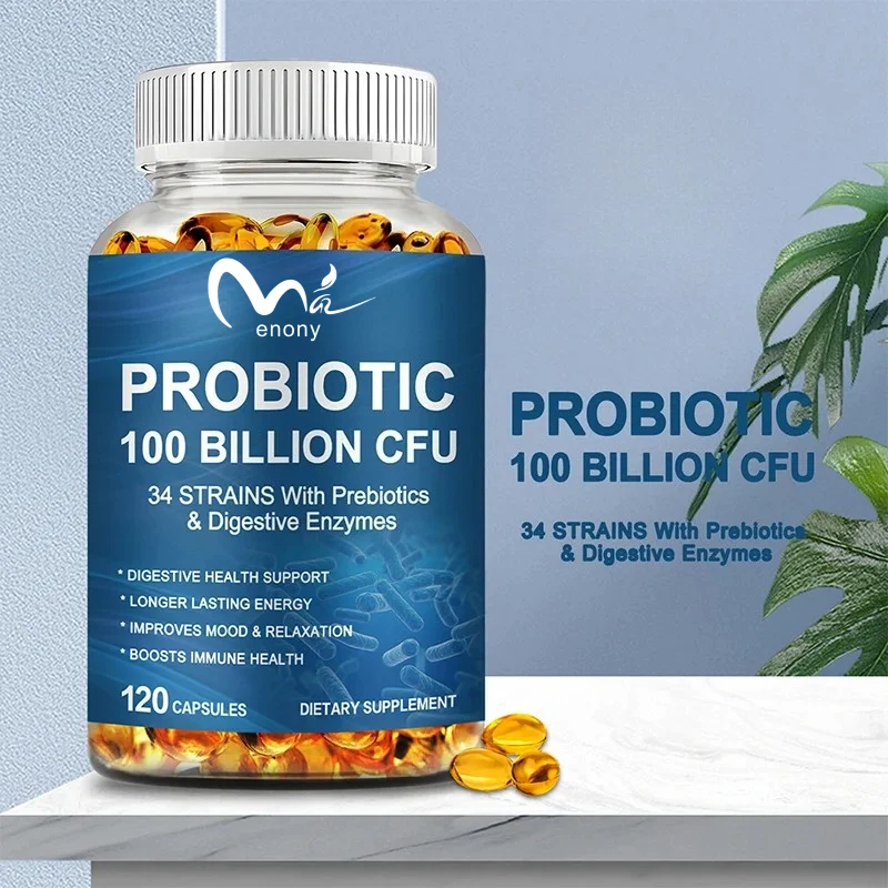 Probiotics 100 Billion CFU - with Prebiotics, Digestive Enzymes, for Digestive & Gut Health, Balances Intestinal Flora, Immune