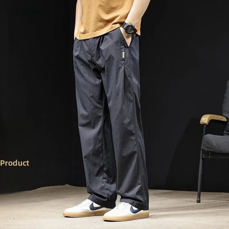 

Ice Silk Qui Dry Casual Pants Tee Proof Spring Summer Loose Large Size Straight Leg Men's Faion Urban Sle Thin Model
