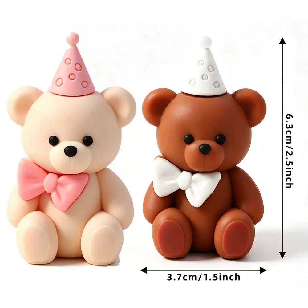 Anniversary Cake Toppers Boy and Girl Cute Party Bear Cake Stand for Birthday Valentine‘s Day Wedding Engagement Cake Decoration