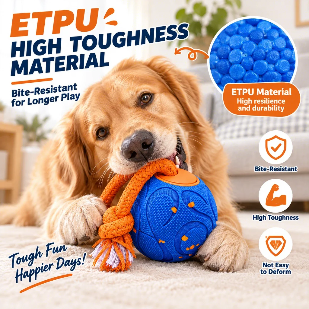 Smart Electric Dog Ball ETPU High-Rebound Bouncing Bite-Resistant Toy with Automatic Obstacle Avoidance and Touch Activation
