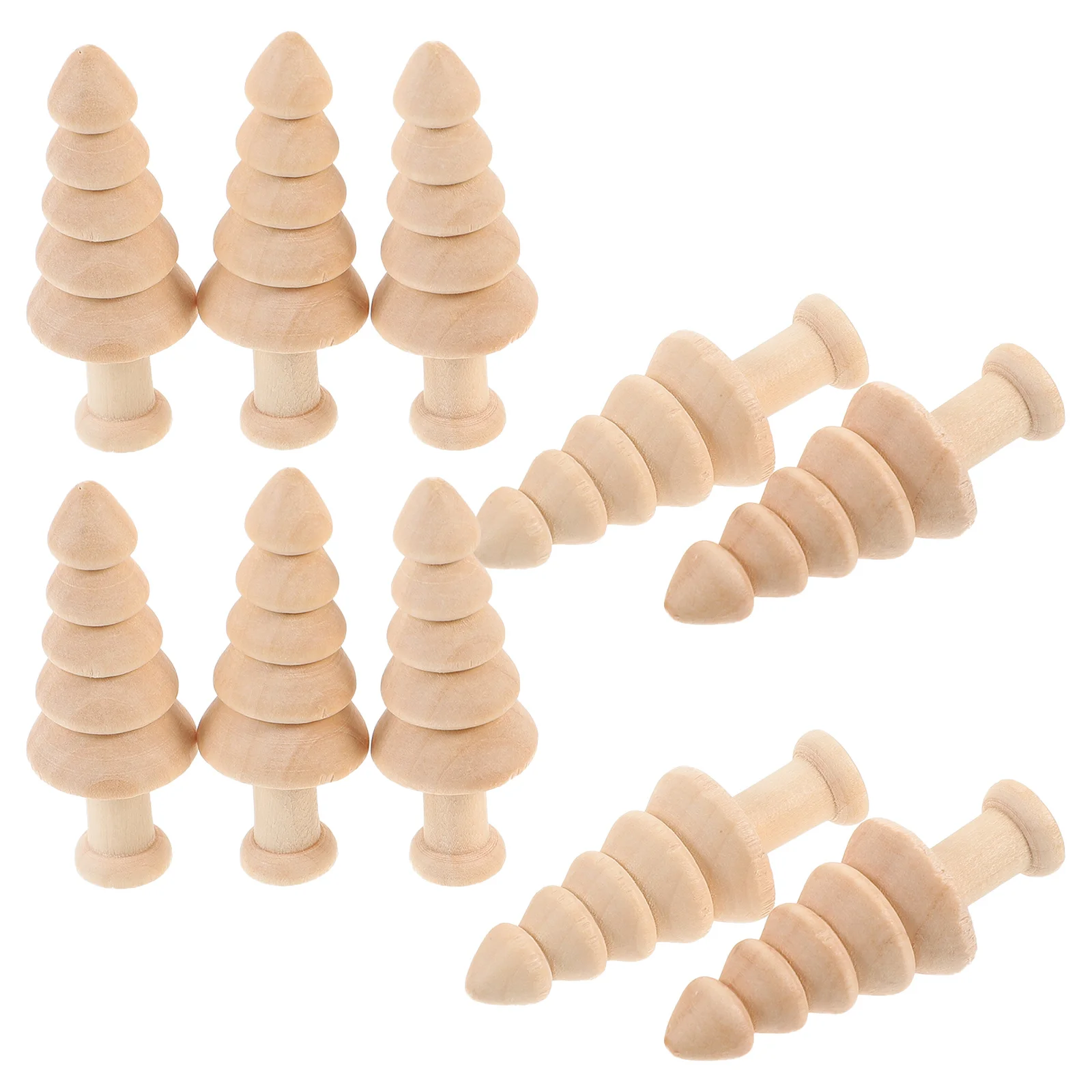 

10pcs Mini Wooden Christmas Tree Unfinished Diy Wood Crafts For Graffiti Painting Table Centerpiece Xmas Party Decor Supply